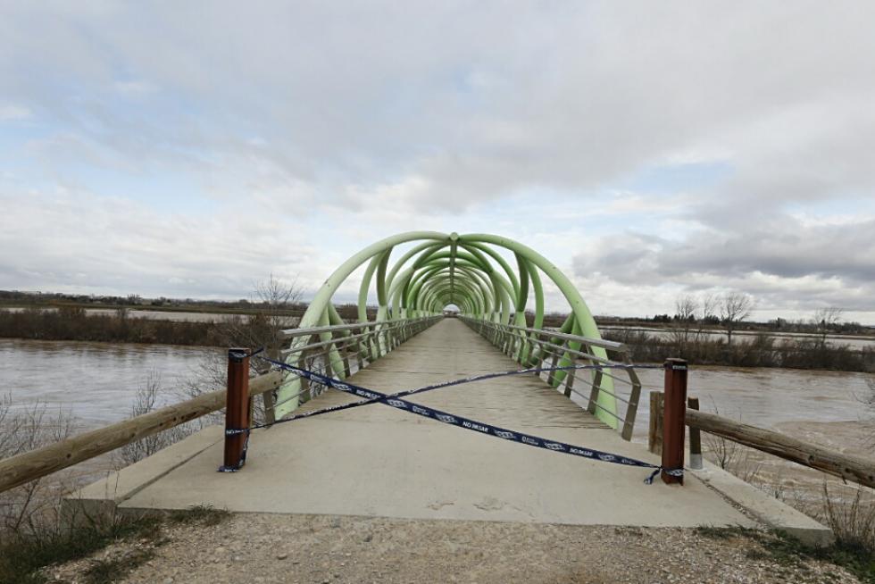 La crecida del Ebro, a su paso por La Cartuja.