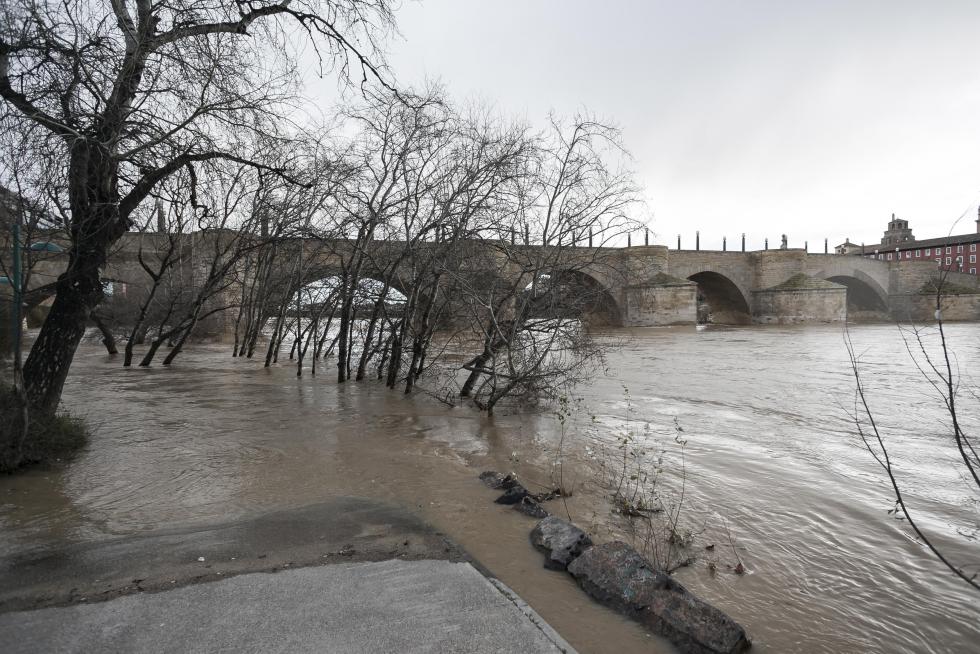 La crecida del Ebro llega a Zaragoza