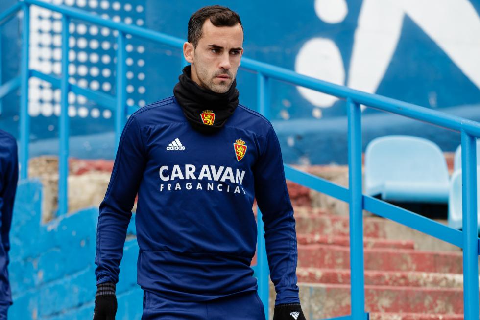 Entrenamiento del Real Zaragoza en La Romareda