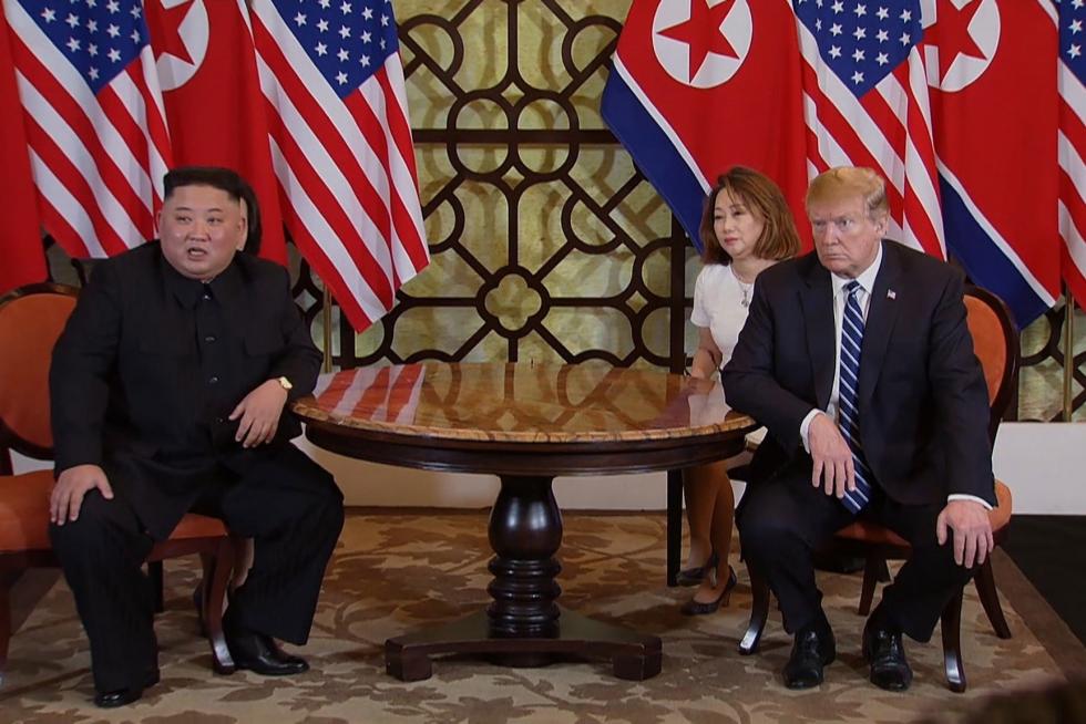 Encuentro entre Trump y Kim Jong-Un en Hánoi.