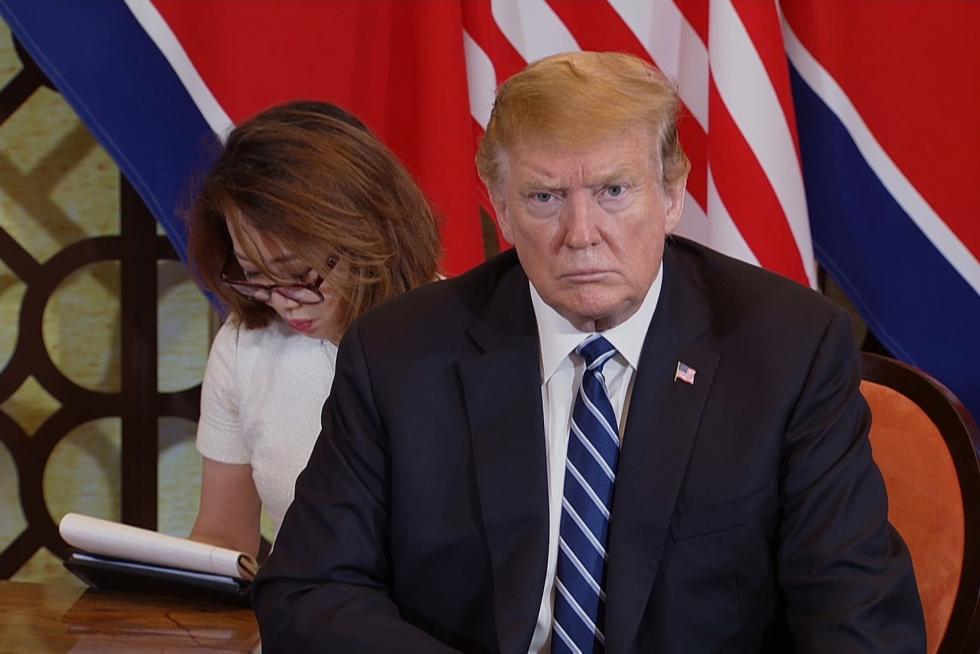 Encuentro entre Trump y Kim Jong-Un en Hánoi.