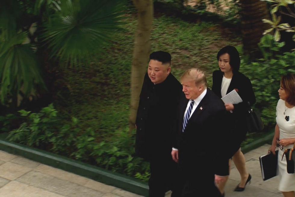 Encuentro entre Trump y Kim Jong-Un en Hánoi.