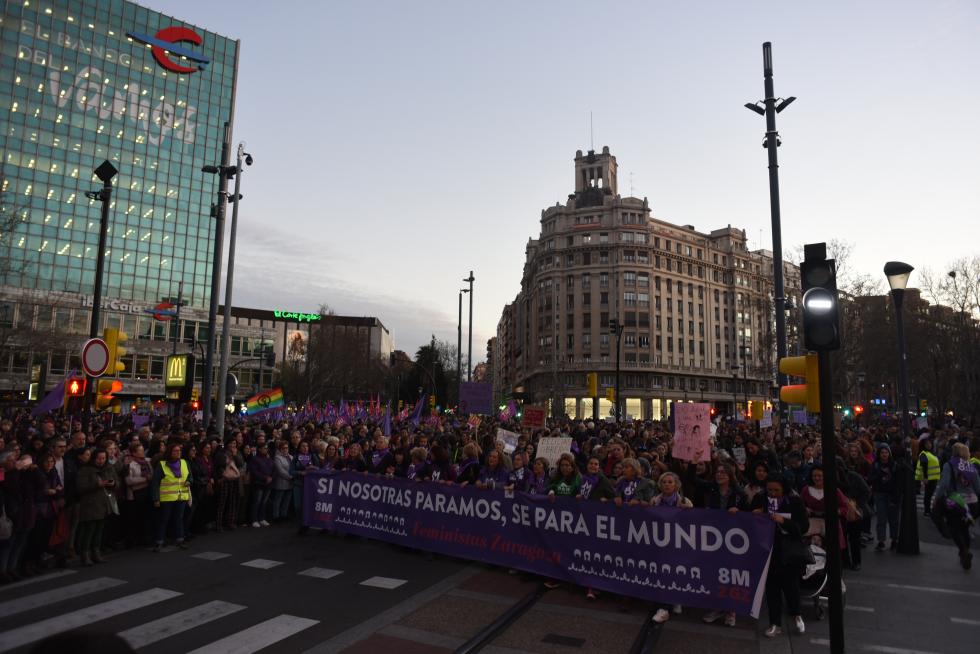 Manifestación feminista en Zaragoza