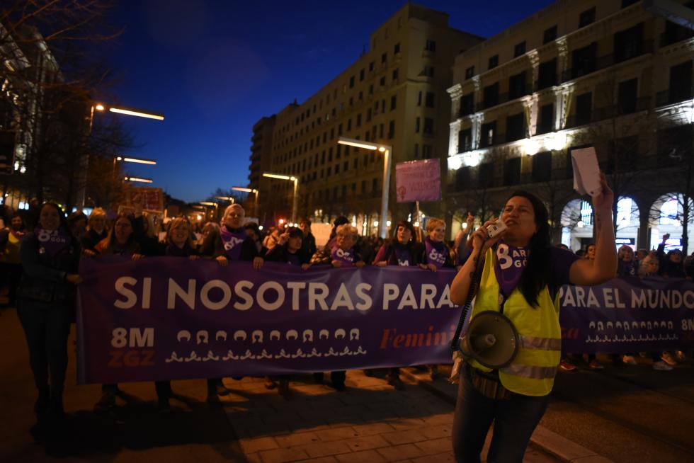 Manifestación feminista en Zaragoza