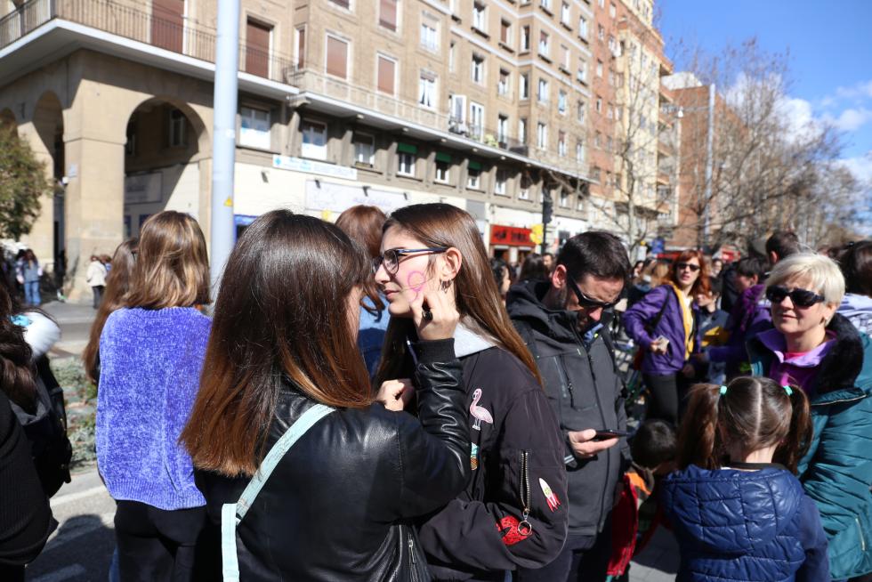 Manifestación educativa desde la plaza San Francisco