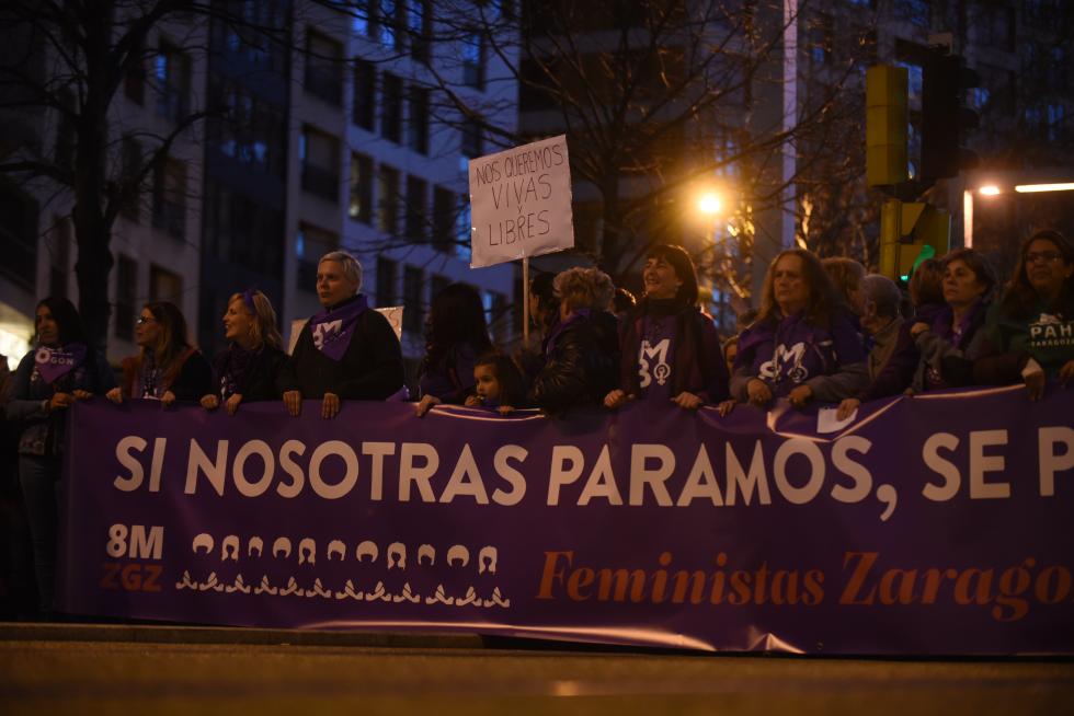 Manifestación feminista en Zaragoza.