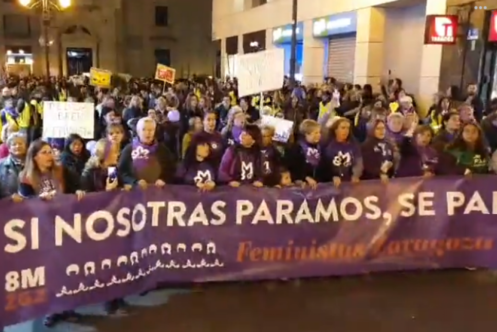 Manifestación feminista en Zaragoza.