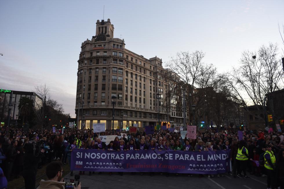 Manifestación feminista en Zaragoza.