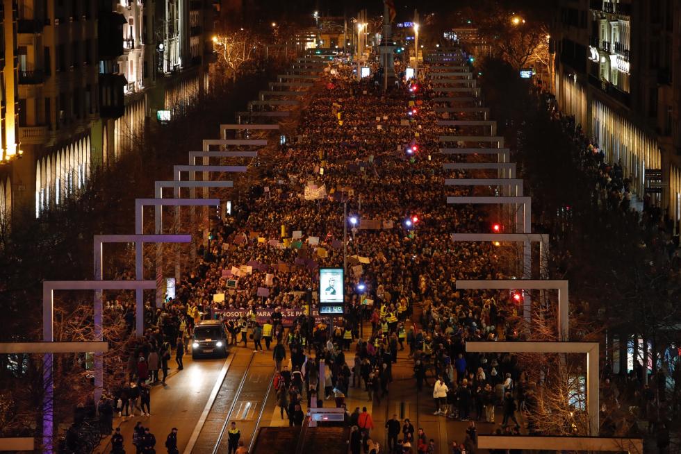 Manifestación feminista en Zaragoza.