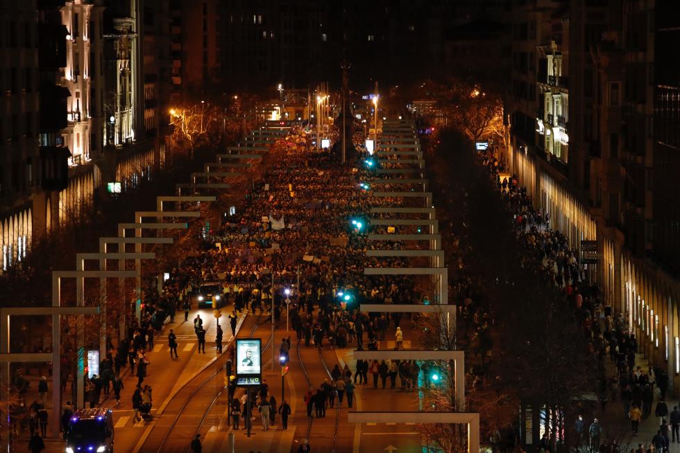 Manifestación feminista en Zaragoza.