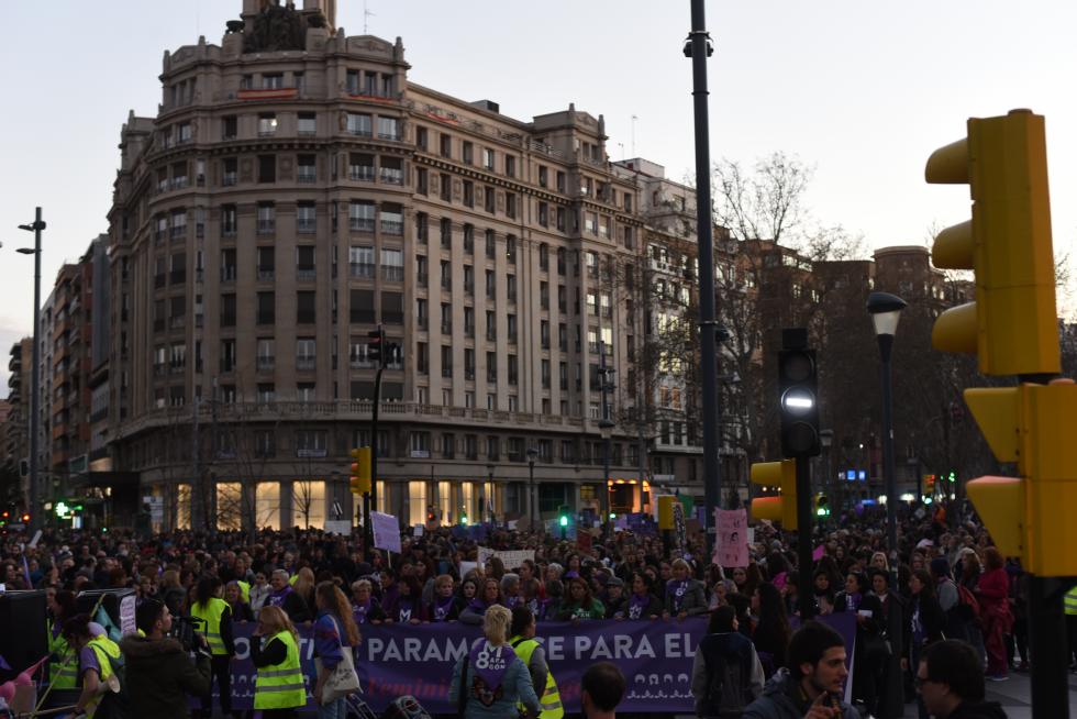 Manifestación feminista en Zaragoza.