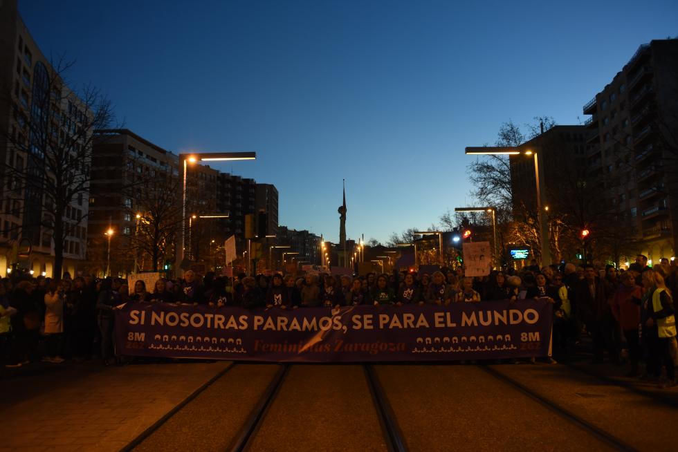Manifestación feminista en Zaragoza.