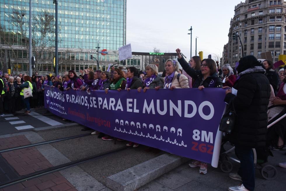 Manifestación feminista en Zaragoza.