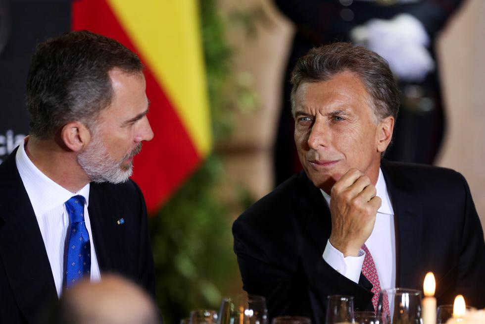Cena de gala de Macri a los Reyes de España en Argentina