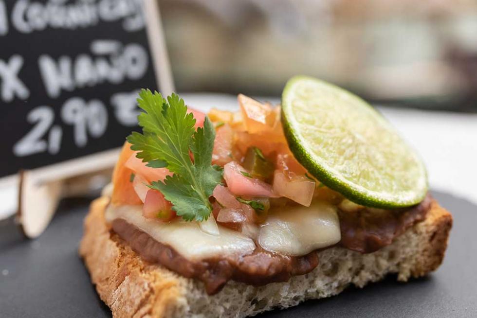 Tapa de El mexicano de Cinegia para el I Festival Cocinicas de El Tubo.