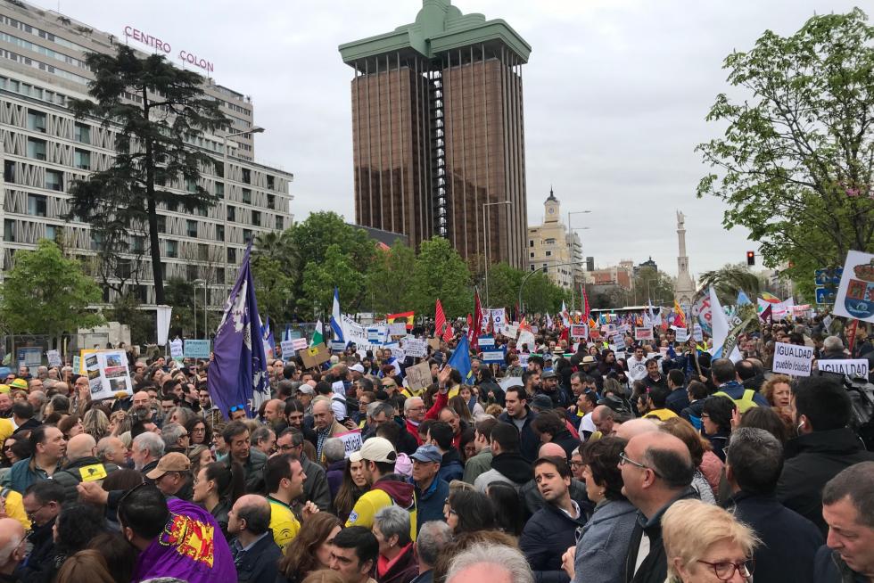 Más de 50.000 personas reclaman en Madrid un pacto contra la despoblación.