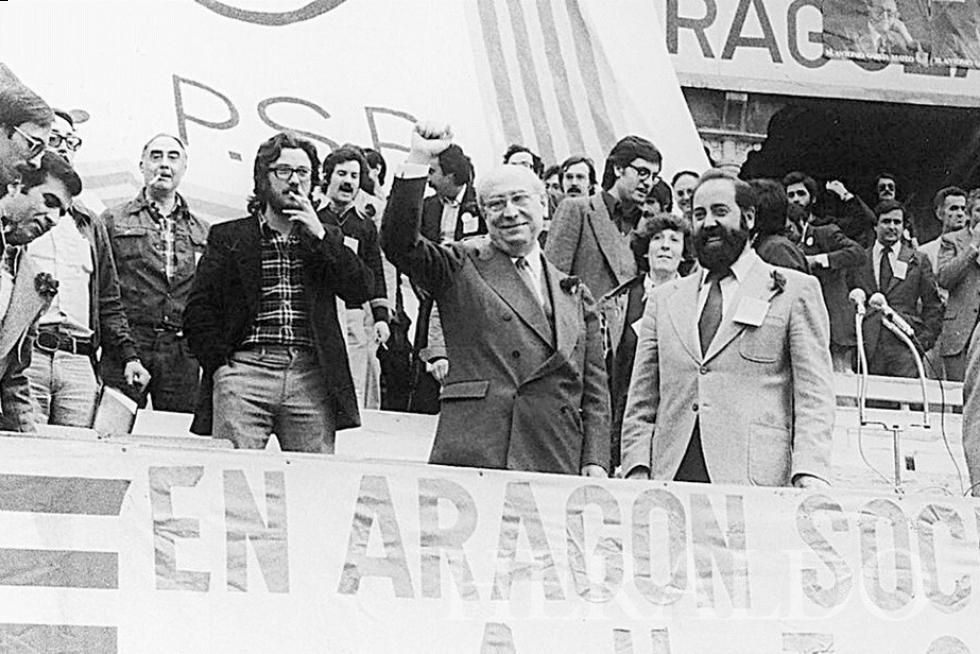 Mitines en Zaragoza durante la campaña electoral de 1977