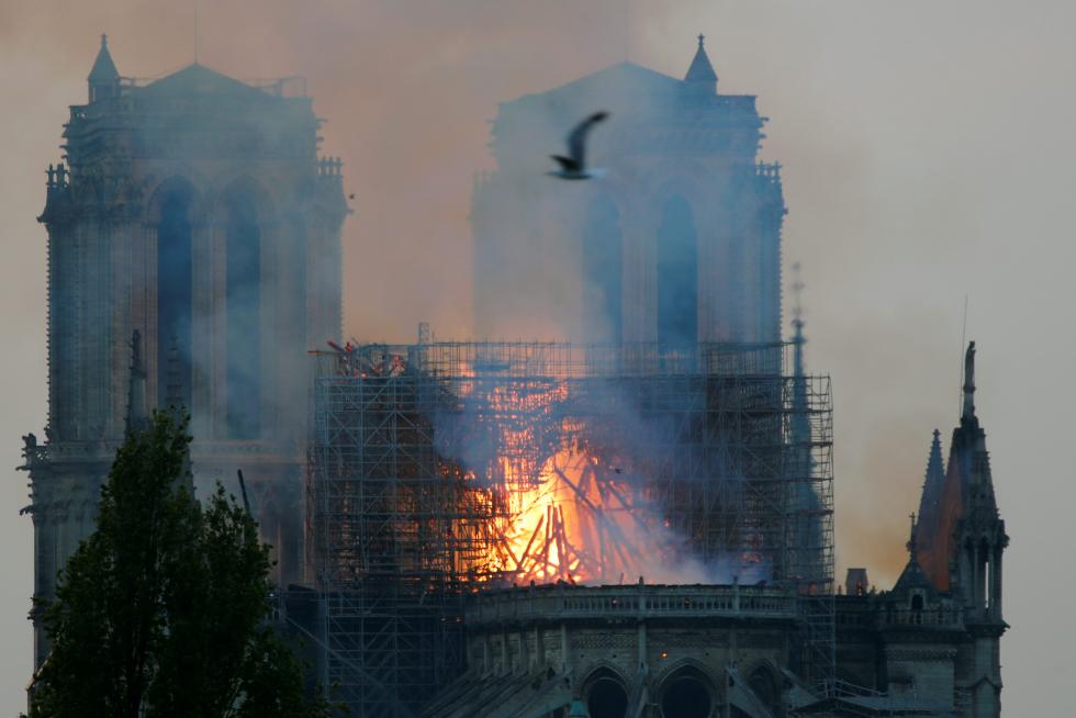 Incendio en la catedral de Notre Dame de París.