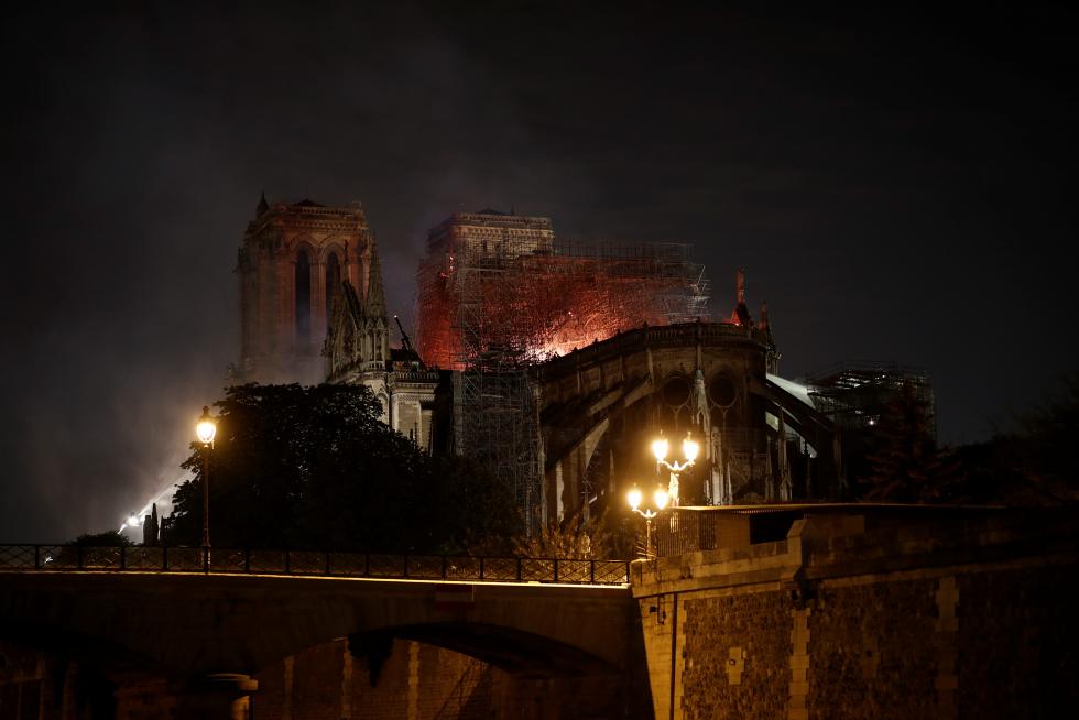 Incendio en la catedral de Notre Dame de París.