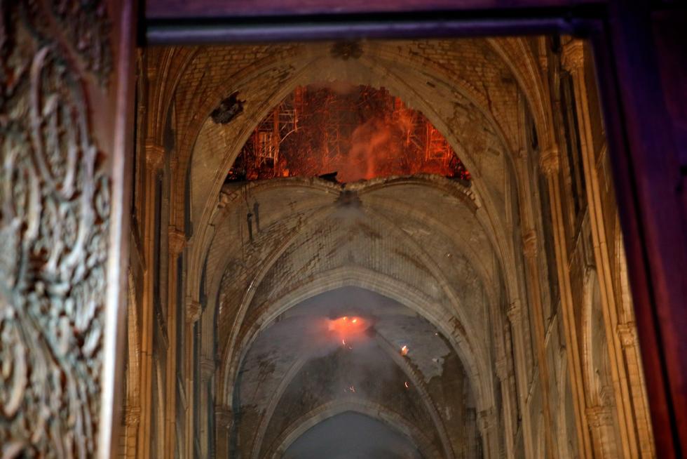 Incendio en la catedral de Notre Dame de París.
