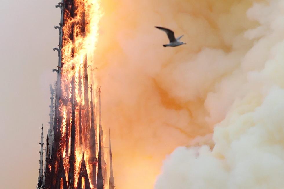 Incendio en la catedral de Notre Dame de París.