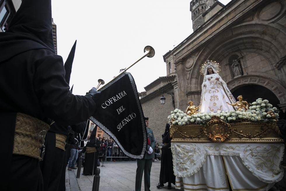 Jueves Santo 2019. Procesión del Silencio en Zaragoza.