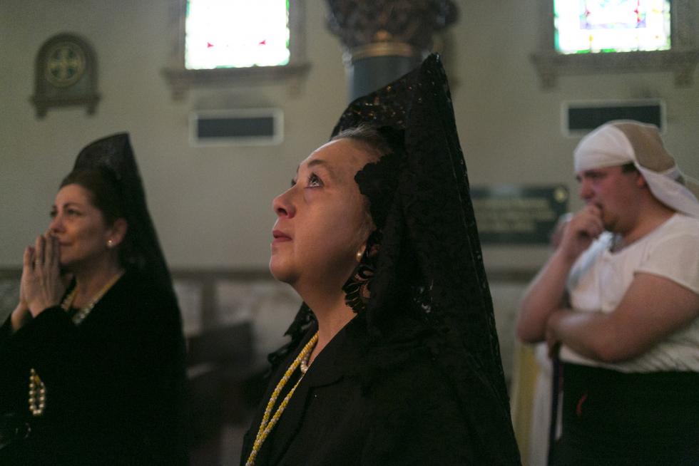 Procesión de la Eucaristía este Jueves Santo en Zaragoza.