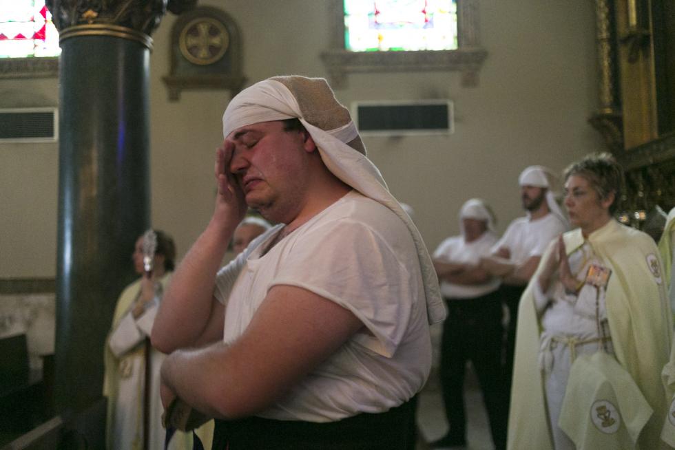 Procesión de la Eucaristía este Jueves Santo en Zaragoza.