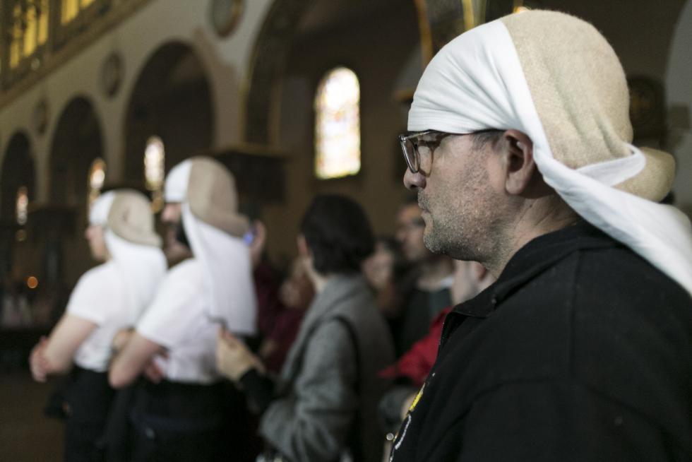 Procesión de la Eucaristía este Jueves Santo en Zaragoza.