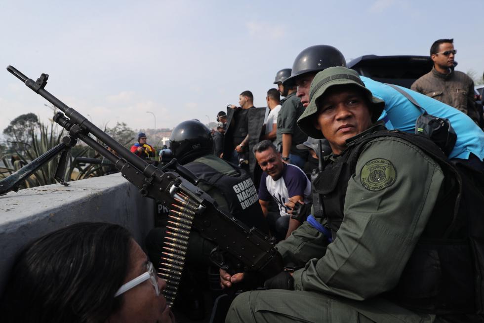 Manifestación en Caracas en apoyo al presidente interino de Venezuela, Juan Guaido.
