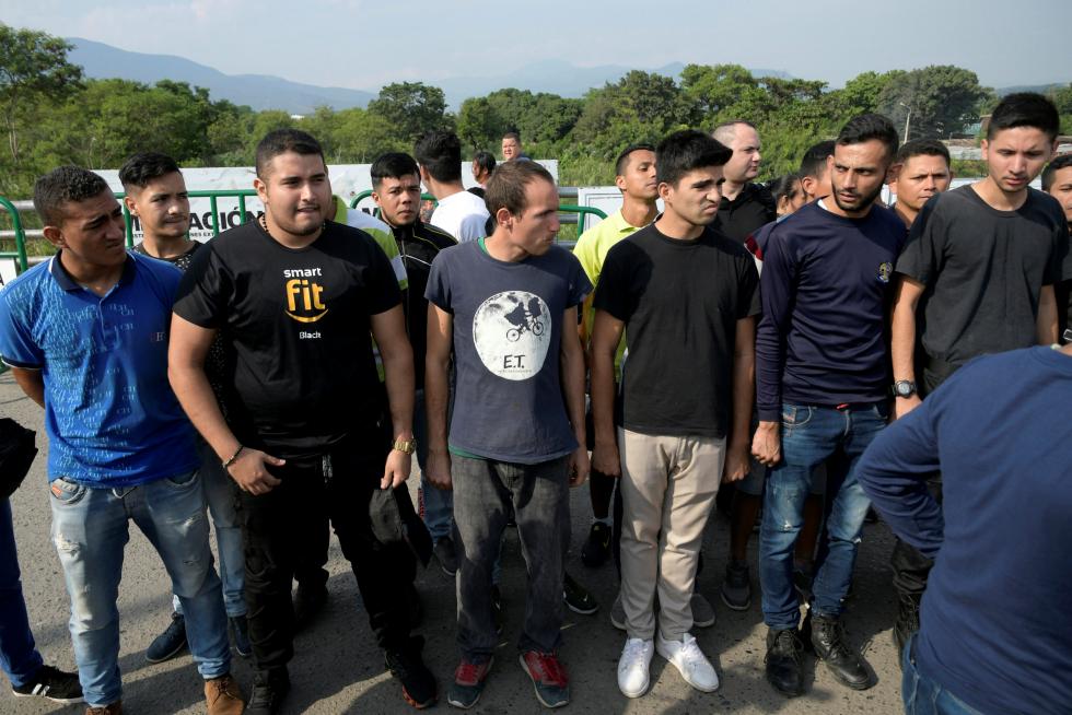 Manifestación en Caracas en apoyo al presidente interino de Venezuela, Juan Guaido.