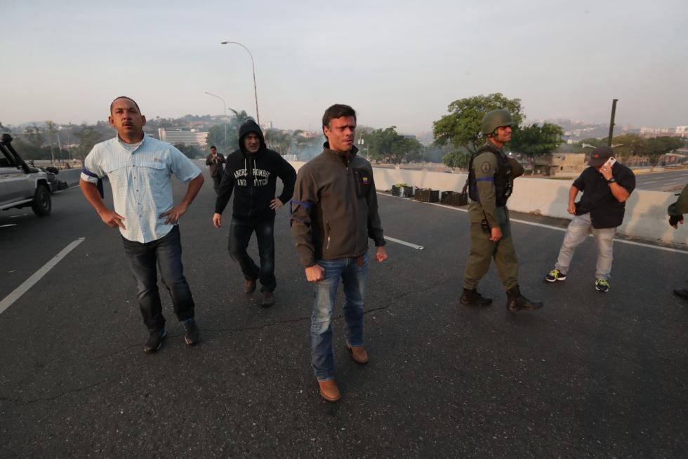 Venezuela, Leopoldo López, Juan Guaidó, militares venezolanos, base aérea La Carlota Caracas