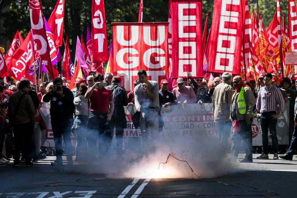 Manifestación en Zaragoza por el Día del Trabajador