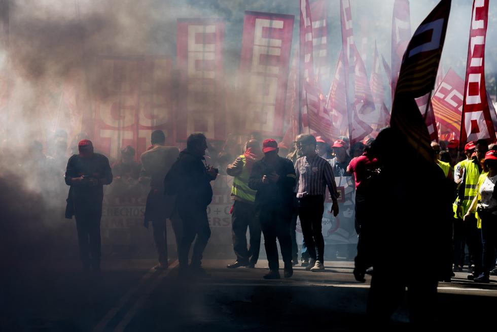 Manifestación en Zaragoza por el Día del Trabajador
