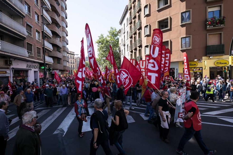 Manifestación en Zaragoza por el Día del Trabajador