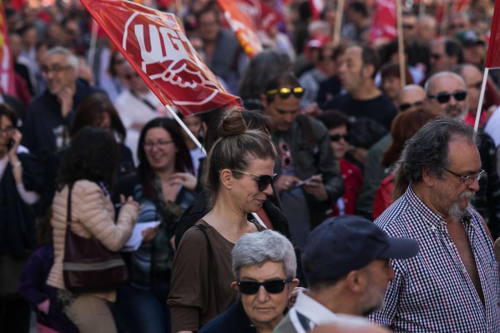 Manifestación en Zaragoza por el Día del Trabajador