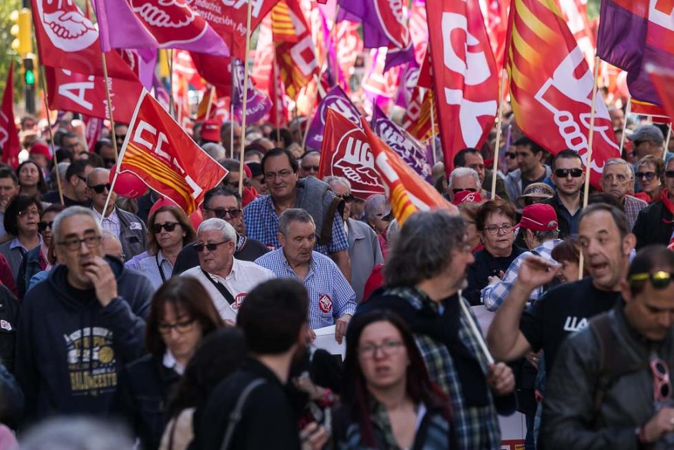 Manifestación en Zaragoza por el Día del Trabajador