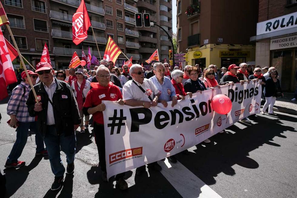 Manifestación en Zaragoza por el Día del Trabajador