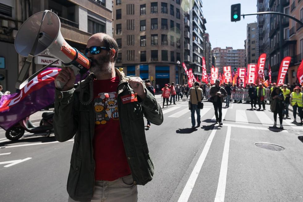 Manifestación en Zaragoza por el Día del Trabajador