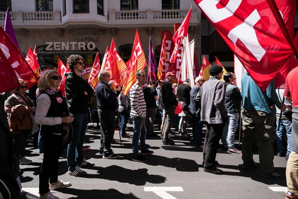 Manifestación en Zaragoza por el Día del Trabajador