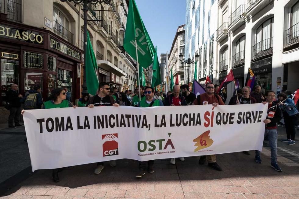 Manifestación en Zaragoza por el Día del Trabajador
