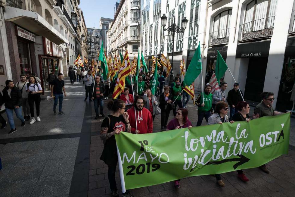 Manifestación en Zaragoza por el Día del Trabajador