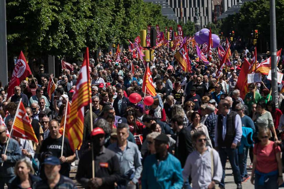 Manifestación en Zaragoza por el Día del Trabajador