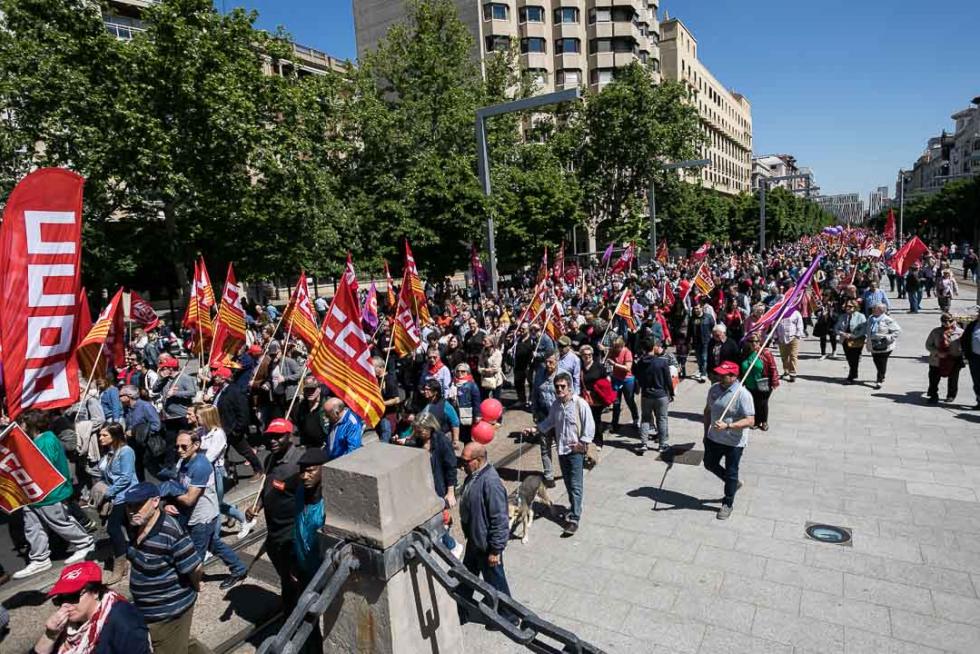 Manifestación en Zaragoza por el Día del Trabajador