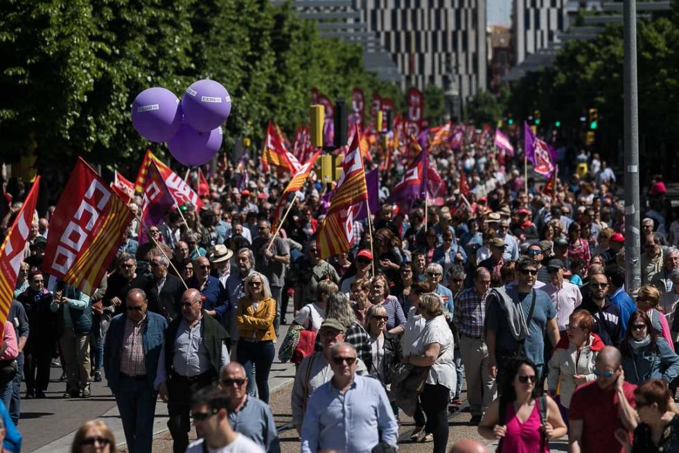 Manifestación en Zaragoza por el Día del Trabajador