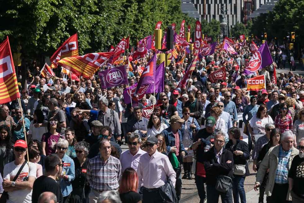 Manifestación en Zaragoza por el Día del Trabajador