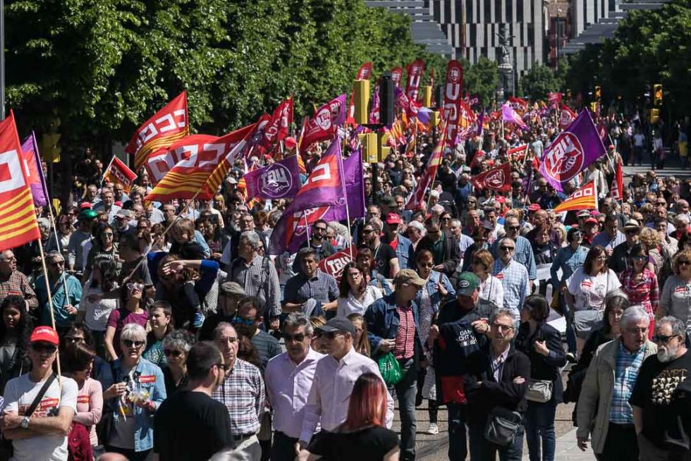 Manifestación en Zaragoza por el Día del Trabajador