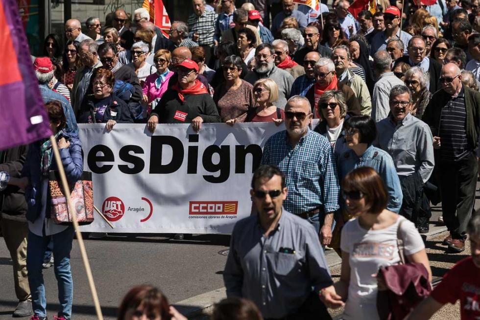 Manifestación en Zaragoza por el Día del Trabajador