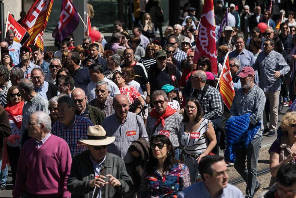 Manifestación en Zaragoza por el Día del Trabajador