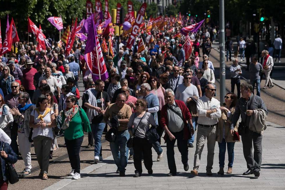 Manifestación en Zaragoza por el Día del Trabajador